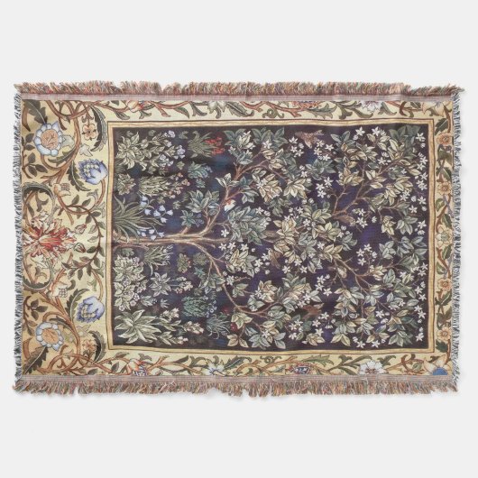 William Morris Tree of Life Floral Art Deken (Voorkant)