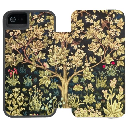 William Morris Tree of Life Floral  Art Incipio iPhone Portemonnee Hoesje (Agenda Open)