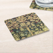 William Morris Tree of Life Floral  Art Kartonnen Onderzetters (Schuin)