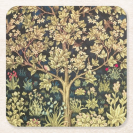 William Morris Tree of Life Floral Art Kartonnen Onderzetters