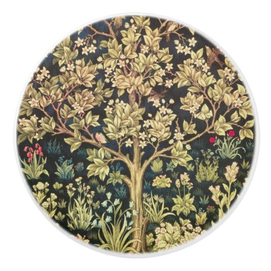 William Morris Tree of Life Floral  Art Keramische Knop (Voorkant)