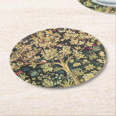 William Morris Tree of Life Floral  Art Ronde Kartonnen Onderzetter (Gebogen)