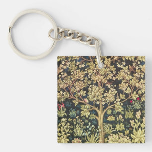 William Morris Tree of Life Floral  Art Sleutelhanger
