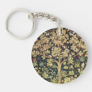 William Morris Tree of Life Floral  Art Sleutelhanger