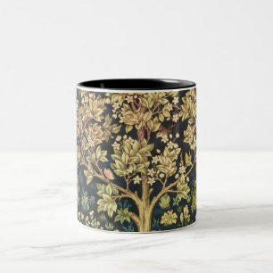 William Morris Tree of Life Floral Art Tweekleurige Koffiemok
