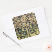 William Morris Tree of Life Floral  Art Vierkante Sticker (Envelop)