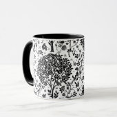 William Morris Tree of Life Pattern, Black & White Mok (Voorkant links)