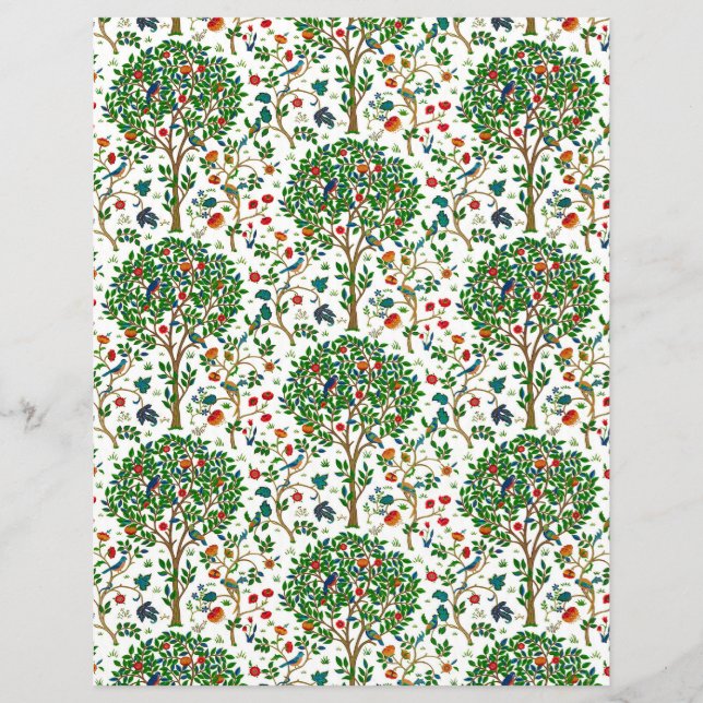 William Morris Tree of Life Pattern, Green & Multi (Voorkant)