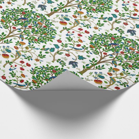 William Morris Tree of Life Pattern, Green & Multi Cadeaupapier (Hoek)