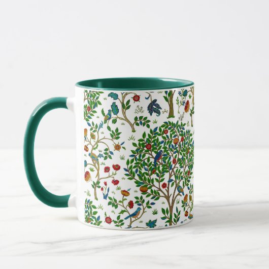 William Morris Tree of Life Pattern, Green & Multi Mok (Links)