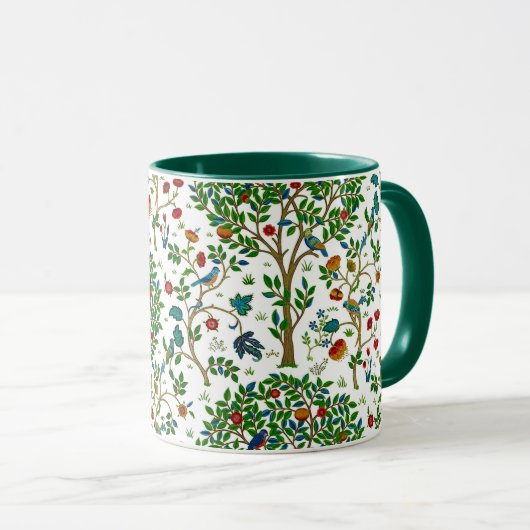 William Morris Tree of Life Pattern, Green & Multi Mok (Voorkant rechts)