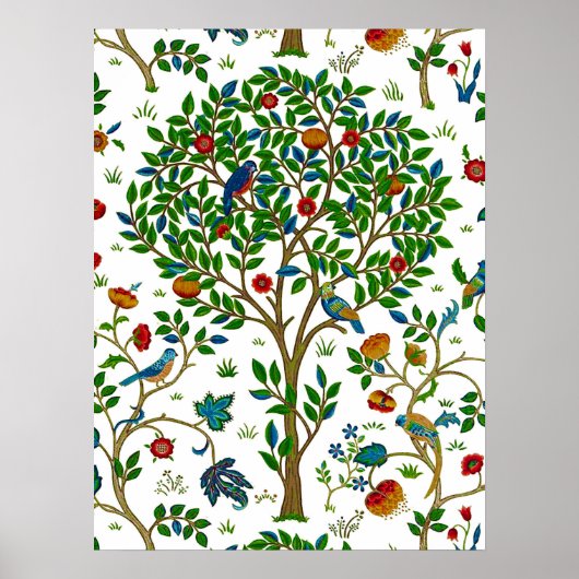 William Morris Tree of Life Pattern, Green & Multi Poster (Voorkant)