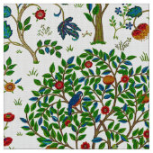 William Morris Tree of Life Pattern, Green & Multi Stof (Close Up)