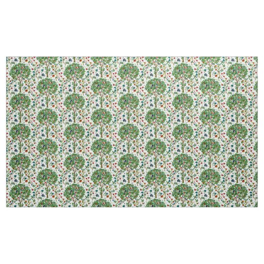 William Morris Tree of Life Pattern, Green & Multi Stof (Yard (91,4 cm))
