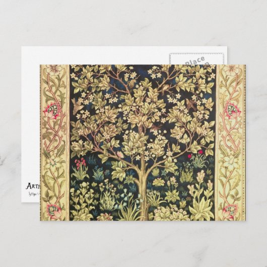 William Morris Tree of Life  pre-Raphaelite Briefkaart (Voorkant / Achterkant)