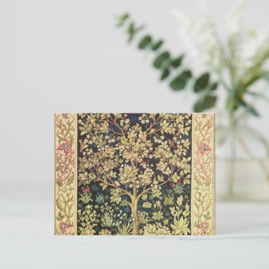 William Morris Tree of Life  pre-Raphaelite Briefkaart (Staand voorkant)