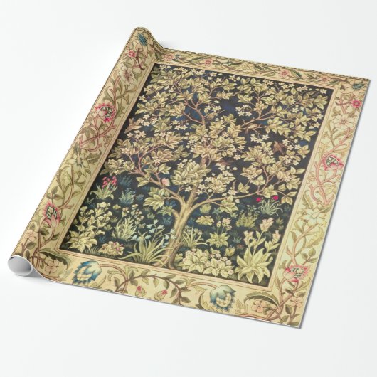 William Morris Tree of Life pre-Raphaelite Cadeaupapier (Uitgerold)