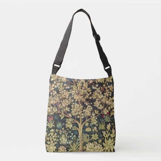 William Morris Tree of Life pre-Raphaelite Crossbody Tas (Voorkant)