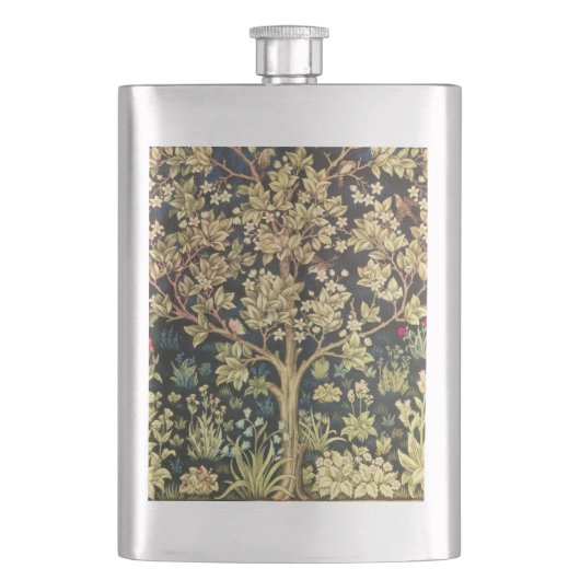 William Morris Tree of Life  pre-Raphaelite Heupfles (Voorkant)