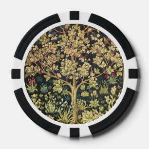 William Morris Tree of Life  pre-Raphaelite Poker Chips