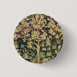 William Morris Tree of Life  pre-Raphaelite Ronde Button 3,2 Cm