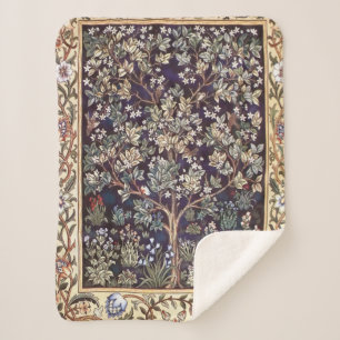 William Morris Tree of Life  pre-Raphaelite Sherpa Deken