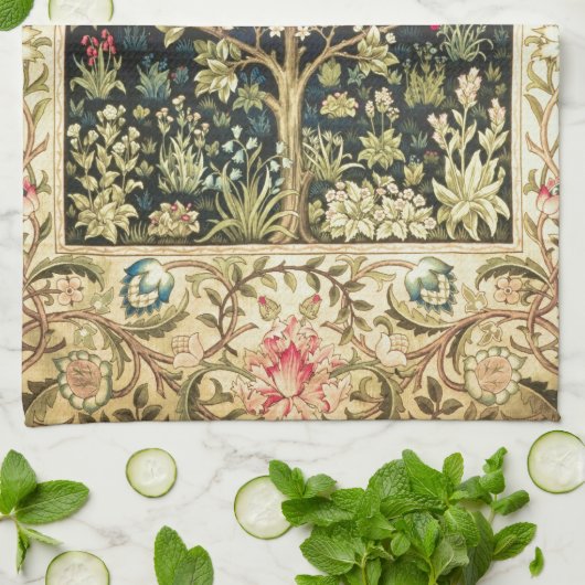 William Morris Tree of Life  pre-Raphaelite Theedoek (Gevouwen)