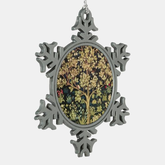 William Morris Tree of Life  pre-Raphaelite Tin Sneeuwvlok Ornament (Links)
