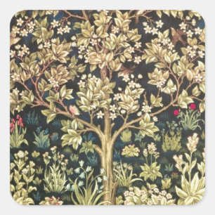 William Morris Tree of Life pre-Raphaelite Vierkante Sticker