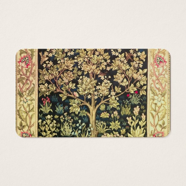 William Morris Tree of Life  pre-Raphaelite Visitekaartje (Voorkant)