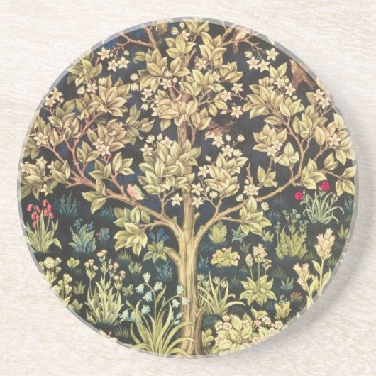 William Morris Tree of Life  pre-Raphaelite Zandsteen Onderzetter (Voorkant)