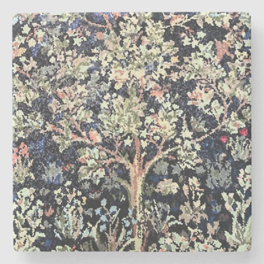 William Morris Tree of Life Stone Onderzetter (Voorkant)