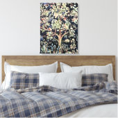 William Morris Tree of Life Stretched Canvas Print (Insitu (Slaapkamer))
