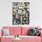 William Morris Tree of Life Stretched Canvas Print (Insitu (Woonkamer))