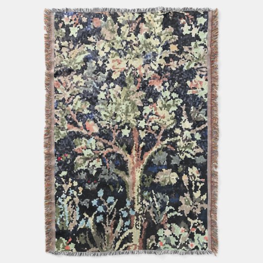 William Morris Tree of Life Throw Blanket Deken (Voorkant Verticaal)