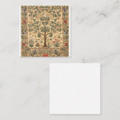 William Morris Tree of Life Vierkante Visitekaartje (Voorkant / Achterkant)