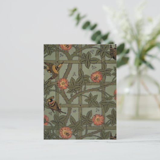 William Morris Trellis behang kunst Briefkaart (Staand voorkant)