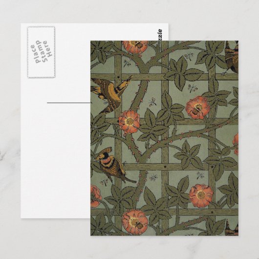 William Morris Trellis behang kunst Briefkaart (Voorkant / Achterkant)