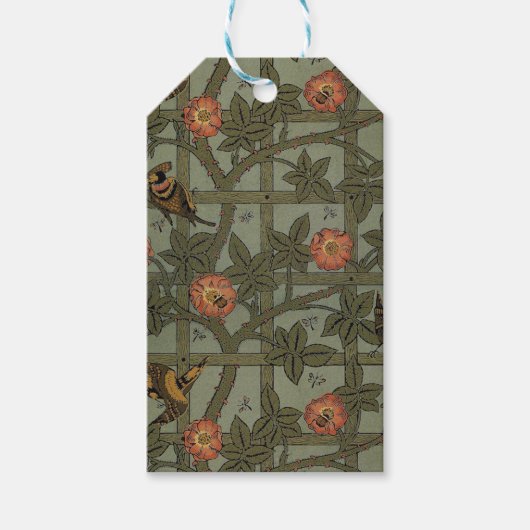 William Morris Trellis behang kunst Cadeaulabel (Voorkant)