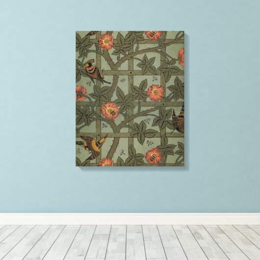 William Morris Trellis behang kunst Canvas Afdruk (Insitu (Houten vloer))