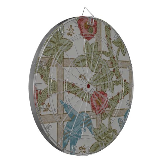 William Morris Trellis behang kunst Dartbord (Voorkant Links)