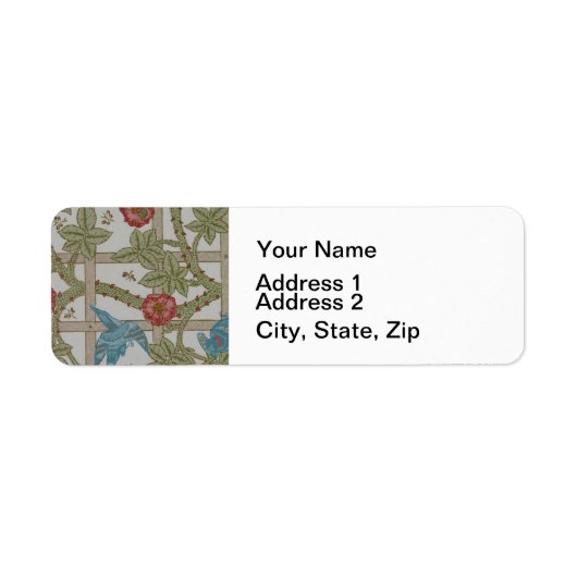 William Morris Trellis behang kunst Etiket (Voorkant)