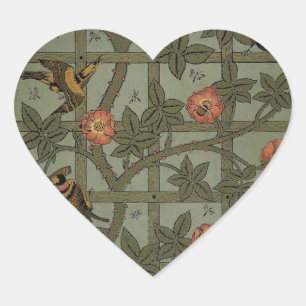 William Morris Trellis behang kunst Hart Sticker