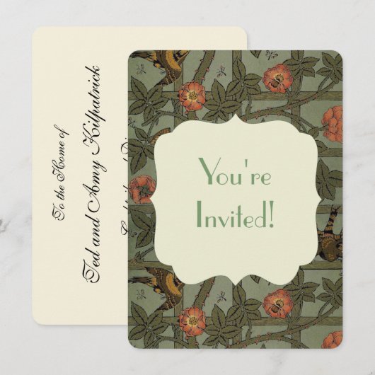 William Morris Trellis behang kunst Kaart (Voorkant / Achterkant)