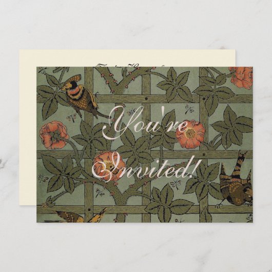 William Morris Trellis behang kunst Kaart (Voorkant / Achterkant)