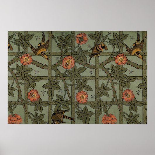 William Morris Trellis Behang Kunst Poster (Voorkant)