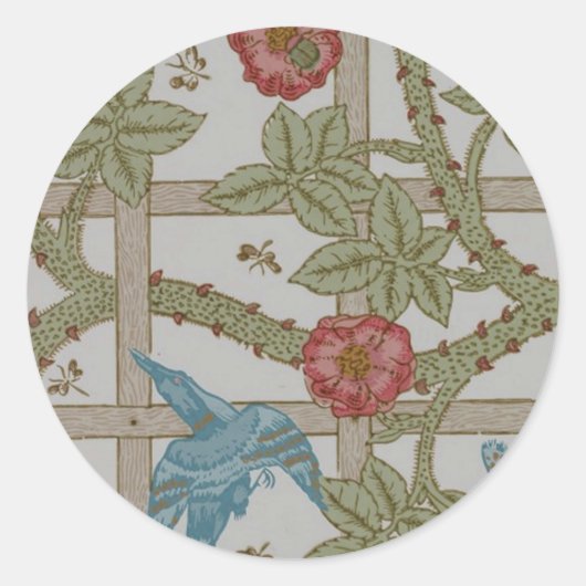 William Morris Trellis behang kunst Ronde Sticker (Voorkant)