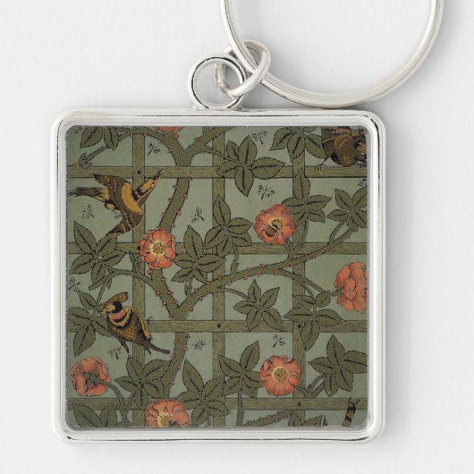 William Morris Trellis behang kunst Sleutelhanger (Voorkant)