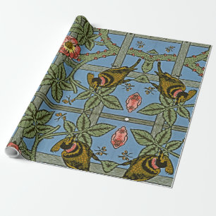 William Morris Trellis Bloemvogels Cadeaupapier