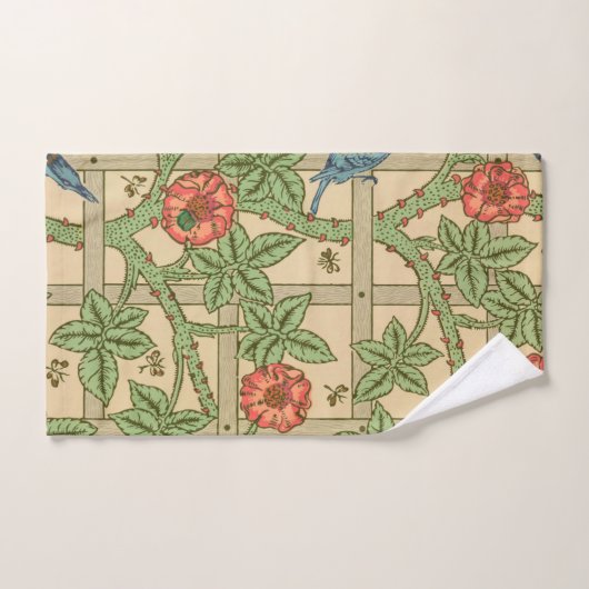 William Morris Trellis Classic Wallpaper Design Bad Handdoek (Handdoek)
